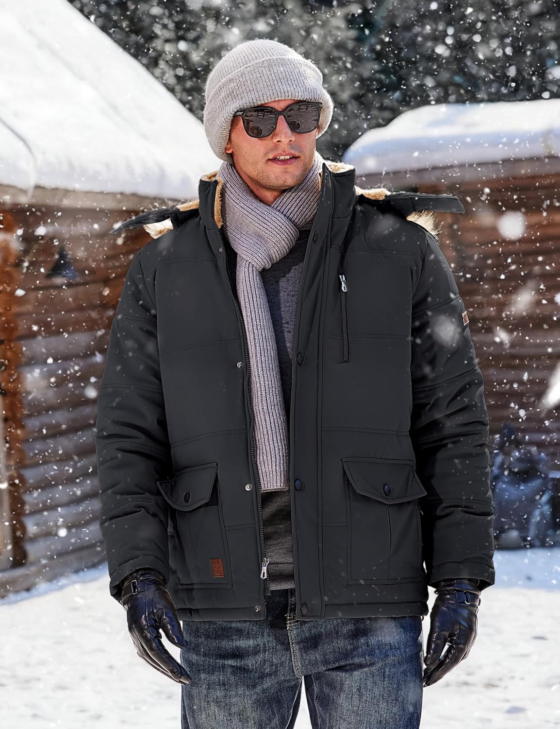 Winter Jacket with Hood Water Repellent Windproof Thicken image 2
