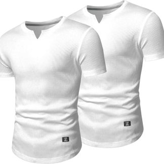 JMIERR Muscle Fit V Neck T Shirt Short Sleeve Workout Tee image 1